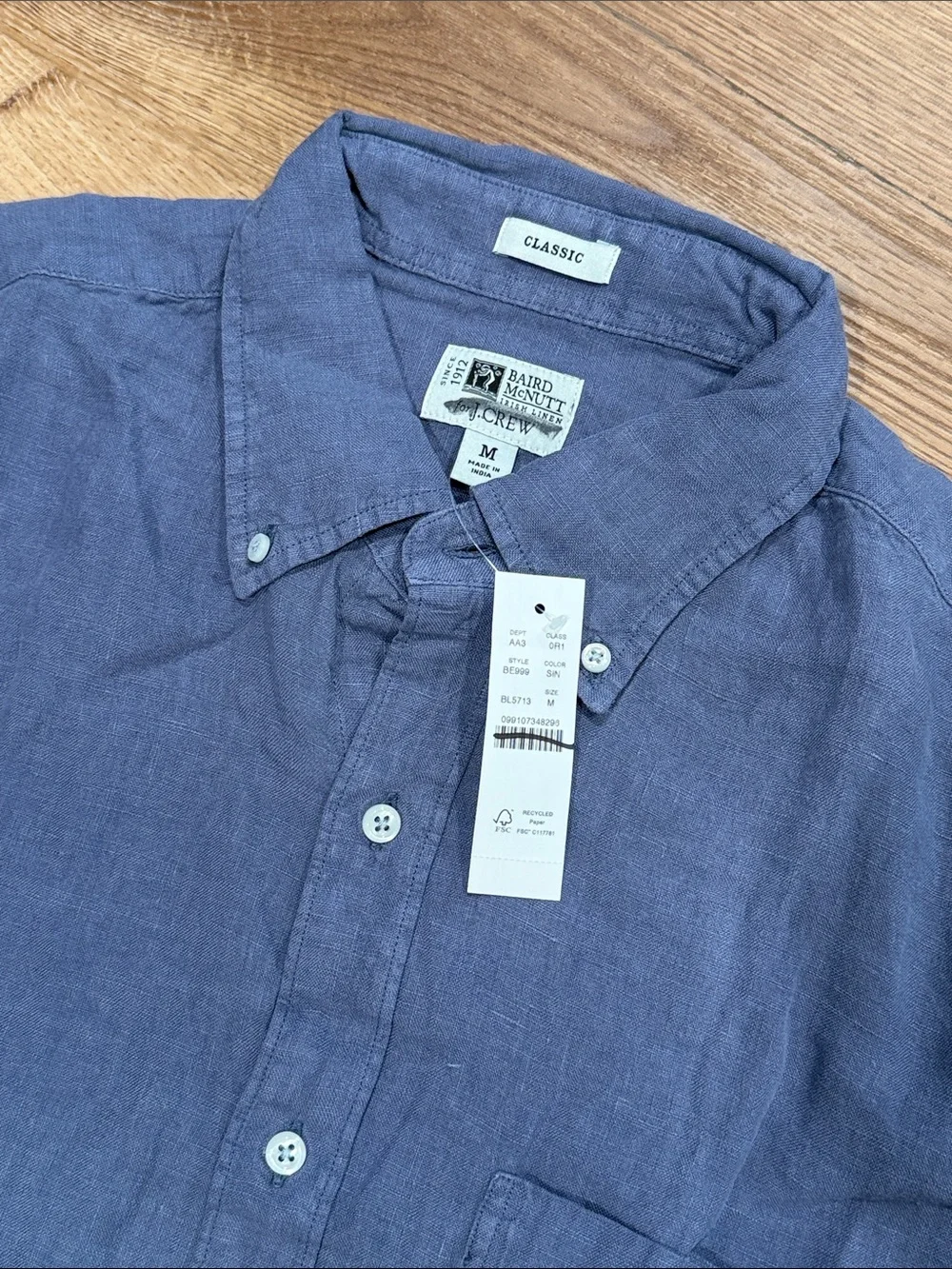 J Crew Classic Baird McNutt garment-dyed Irish linen shirt
